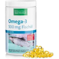 Kräuterhaus Sanct Bernhard Omega-3 Fischöl-Kapseln 500 mg XXL Sparpackung 1000 Kapseln - 698 g