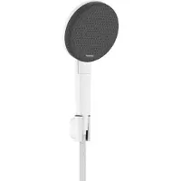 Hansgrohe Raindance Alive Select S Brausehalterset 125 3jet EcoSmart mit Designflex Textilbrauseschlauch 160 cm, Mattweiß