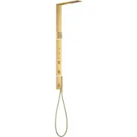 Hansgrohe AXOR ShowerComposition Duschpaneel, mit Thermostat, Kopfbrause 110/220, Schulterbrause, inklusive Zubehör, 12595250, Farbe: Brushed Gold Optic