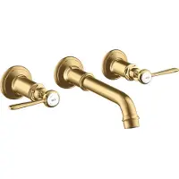 Hansgrohe 3-Loch Waschtischarmatur AXOR MONTREUX DN 15 UP f Wd-mon m Hebelgr. bru go opt brushed gold optic