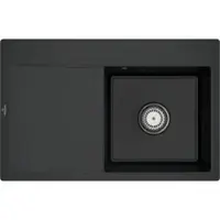 Villeroy & Boch 33471FR7 Subway Style 45 Flat Keramikspüle Einbau Unterschrankbreite ab 45 cm Pure Black Handbetätigung - inkl.