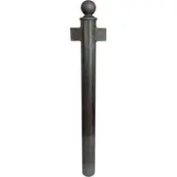 SCHAKE Stilpfosten Typ 40673B als Barriere, System zum Einbetonieren, Ø 60mm + Kugelkopf, als Endpfosten, beschichtet, RAL 6005