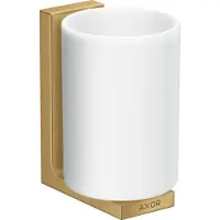 Hansgrohe AXOR Universal Rectangular Zahnputzbecher, Metall, Glas weiss, 42604