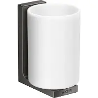 Hansgrohe AXOR Universal Rectangular Zahnputzbecher, Metall, Glas weiss, 42604