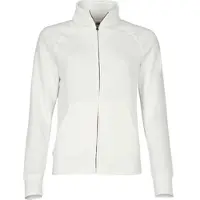 Fruit Of The Loom LADIES PREMIUM SWEAT JACKET - Damen Sweatjacke mit Stehkragen und zwei Vordertaschen, weiß, XL