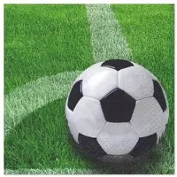 Papstar 600 Servietten, 3-lagig 1/4-Falz 33 cm x 33 cm "Football"