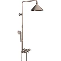 Hansgrohe Showerpipe AXOR FRONT DN 15 m Therm. u 2jet Kopfbr bru nickel brushed nickel