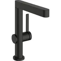 Hansgrohe Finoris Einhebel-Waschtischarmatur 230 mit Schwenkauslauf und Push-Open Ablaufgarnitur, Ausladung 178mm, 76060340, Farbe: Brushed Black Chrome