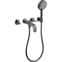Hansgrohe 3-Loch-Wannenarmatur AXOR CITTERIO DN 15 UP m Ros. m Hebelgr. pol. bl chr mit Hebelgriffen polished black chrome