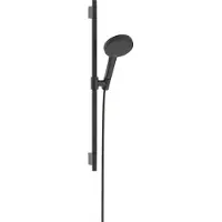 Hansgrohe Raindance Alive Select S Brauseset 125 3jet EcoSmart mit Brausestange Unica S Puro 65 cm, Brushed Black Chrome