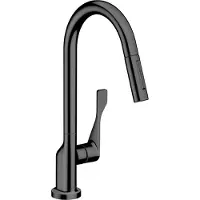 Hansgrohe Spültisch-Einhebelmischer 250 Axor Citterio mit Ausziehbrause, polished black chrome