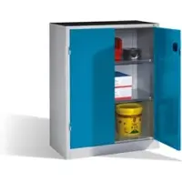 C+P Schwerlast-Beistellschrank mit Drehtüren, innen 2 Böden, H1200xB930xT500mm Front Lichtblau Korpus Lichtgrau