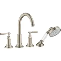 Hansgrohe Fertigmontageset Axor Montreux 4-L-BW-Rand-Arm., m Hebelgr., brush. ni.