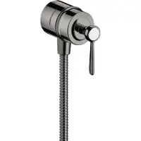 Hansgrohe AXOR Montreux Fixfit Stop Schlauchanschluss, Abstellventil, Hebelgriff, 16883330, Farbe: Polished Black Chrome