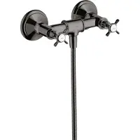 Hansgrohe Zweigriff-Brausearmatur Axor Montreux AP, 1 Verbr., m Kreuzgr., pol. bla vc