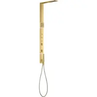 Hansgrohe AXOR ShowerComposition Duschpaneel mit Thermostat, Kopfbrause 110/220 1jet und Schulterbrause, Brushed Brass