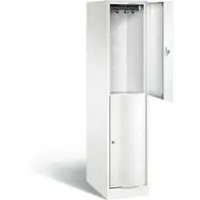 C+P Garderobenspind Resisto, 1 Abteil, 2 Fächer, B 396 x T 640 x H 1950 mm, Verkehrsweiß