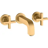 Hansgrohe 3-Loch Waschtischarmatur AXOR CITTERIO DN 15 UP m Al 162mm Kreuzgr. u Ros. bru brushed brass