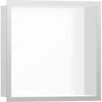 Hansgrohe Wandnische XTRASTORIS Individual mattweiß 300x300x100mm Designrahmen E ge 300 x 300 x 100 mm Designrahmen edelstahl gebürstet