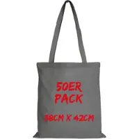 TEXXILLA Baumwolltasche Mehrpack Classic mit zwei langen Henkeln, Stahlgrau, stahlgrau