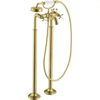 Hansgrohe Fertigmontageset Axor Montreux Zwei-Griff-Spültischarmatur, boden, m KrG, brush. br