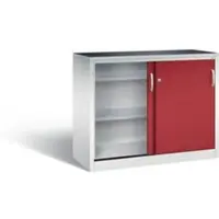 C+P Schiebetürenschrank Acurado, H1000xB1200xT500mm, Front Rubinrot, Korpus Lichtgrau (2056-092)