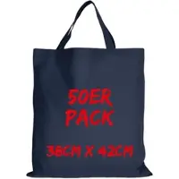 TEXXILLA Baumwolltasche Mehrpack Classic mit zwei kurzen Henkeln, Dunkelblau, dunkelblau