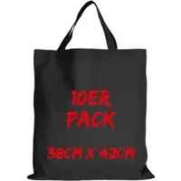 TEXXILLA Baumwolltasche Mehrpack Classic mit zwei kurzen Henkeln, Schwarz, schwarz