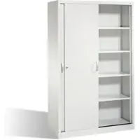 C+P Aktenschrank Acurado mit Schiebetüren, 5 Ordnerhöhen, H1950xB1200xT500mm Front Lichtgrau Korpus Lichtgrau