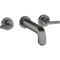 Hansgrohe 3-Loch Waschtischarmatur AXOR CITTERIO DN 15 UP m Al 222mm Hebelgr u Ros. pol. polished black chrome