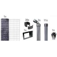 Gust. Alberts GmbH & Co. KG Set Maschendrahtzaun zum Einbetonieren »Fix-Clip Pro«, Breite: 2500cm, anthrazit - schwarz