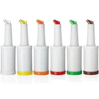 WAS Germany 6x Dosier- und Vorratsflasche Speed bottle, 0,85 ltr., 6 verschiedene Farben, Ø 9 cm, Polypropylen