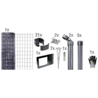 Gust. Alberts GmbH & Co. KG Set Maschendrahtzaun mit Bodenhülse »Fix-Clip Pro«, Breite: 1000cm, anthrazit - schwarz
