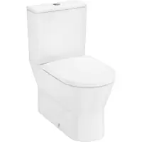 Hansgrohe EluPura Original S Stand WC Set mit horizontalem/vertikalem Abgang AquaChannel Flush mit aufgesetzten Spülkasten und WC-Sitz, Weiß
