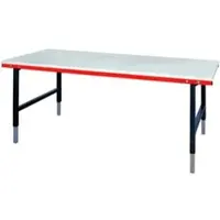 Rocholz Pack- und Arbeitstisch System 2000, erweiterbar, B 2000 x T 920 x H 690-960 mm, Stahl, hellgrau/anthrazit