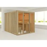 Karibu Sauna »Nomme«, BxHxT:216 x 198 x 234 cm, lichtgrau - beige