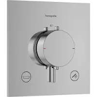 Hansgrohe Ecostat Comfort E Thermostat Unterputz für 2 Verbraucher mit integrierter Sicherungskombination nach EN1717, Chrom