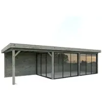 Palmako Pavillon Lenna Slide Plus 24,9 m² Set 717 876 x 300 cm tauchimprägniert grau