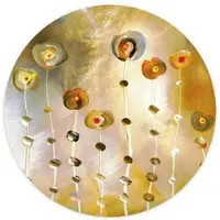 Wallart K&L Wall Art Vliestapete »Runde Vliestapete«, Niksic Kunstdruck Golden Eye, mehrfarbig, matt - bunt