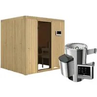 Karibu Sauna »Olai«, inkl. 3.6 kW Saunaofen mit externer Steuerung, für 3 Personen - beige