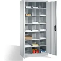 C+P Aktenschrank Acurado mit Drehtüren, innen 21 Gefache, H1950xB930xT400mm Front Lichtgrau Korpus Lichtgrau