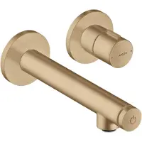 Hansgrohe AXOR Uno Select Waschtischmischer Unterputz, Wandmontage, Ausladung 158mm, 45112140, Farbe: Brushed Bronze
