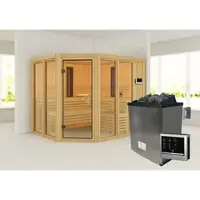 Karibu Sauna »Mavi«, BxHxT:231 x 198 x 196 cm, naturbelassen - beige