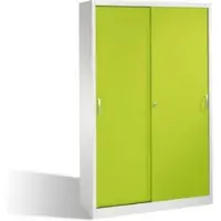 C+P Aktenschrank Acurado mit Schiebetüren, 5 Ordnerhöhen, H1950xB1200xT400mm Front Viridingrün Korpus Lichtgrau