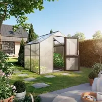 Mr. Gardener Gewächshaus »Premium«, BxL: 2,33 x 2,17 m, Steck-/Schraub-System - grau