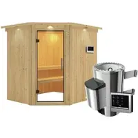 Karibu Sauna »Talsen«, inkl. 3.6 kW Saunaofen mit externer Steuerung, für 3 Personen - beige