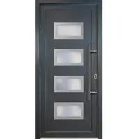 KM Meeth Aluminium-Haustür »Signum Alu«, satiniertes Glas, titan, nach Innen öffnend - grau