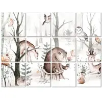 Wallart K&L Wall Art Fliesenaufkleber »Kvilis Tierfreunde im Wald«, selbstklebend