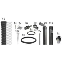 Gust. Alberts GmbH & Co. KG Set Maschendrahtzaun mit Bodenhülse, Breite: 2500cm, anthrazit-metallic - schwarz