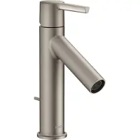 Hansgrohe Einhebel-Waschtischmischer AXOR STARCK 100 DN 15 m HGri m ZAG 1 1/4Zoll Stain st op mit Zugstangen-Ablaufgarnitur 1 1/4Z stainless steel optic